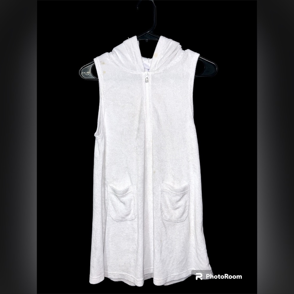 BERMUDA BEACHWEAR WHITE HOODIE BATHING SUIT COVER UP SIZE 12/14